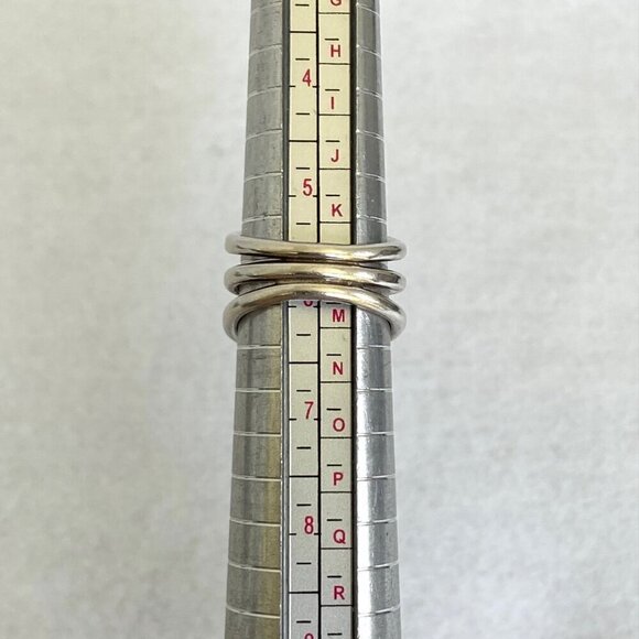 VTG Sterling Silver Southwest Style Oval Bezel Set Turquoise Triple Shank Ring - Picture 8 of 16